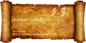 Junker Zalán névjegykártya